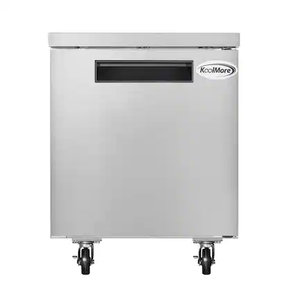 Front. Koolmore - 27 in. One-Door Commercial Undercounter Freezer in Stainless Steel with Casters, ETL Listed (KM-UCF-1DSS) - Stainless-Steel.
