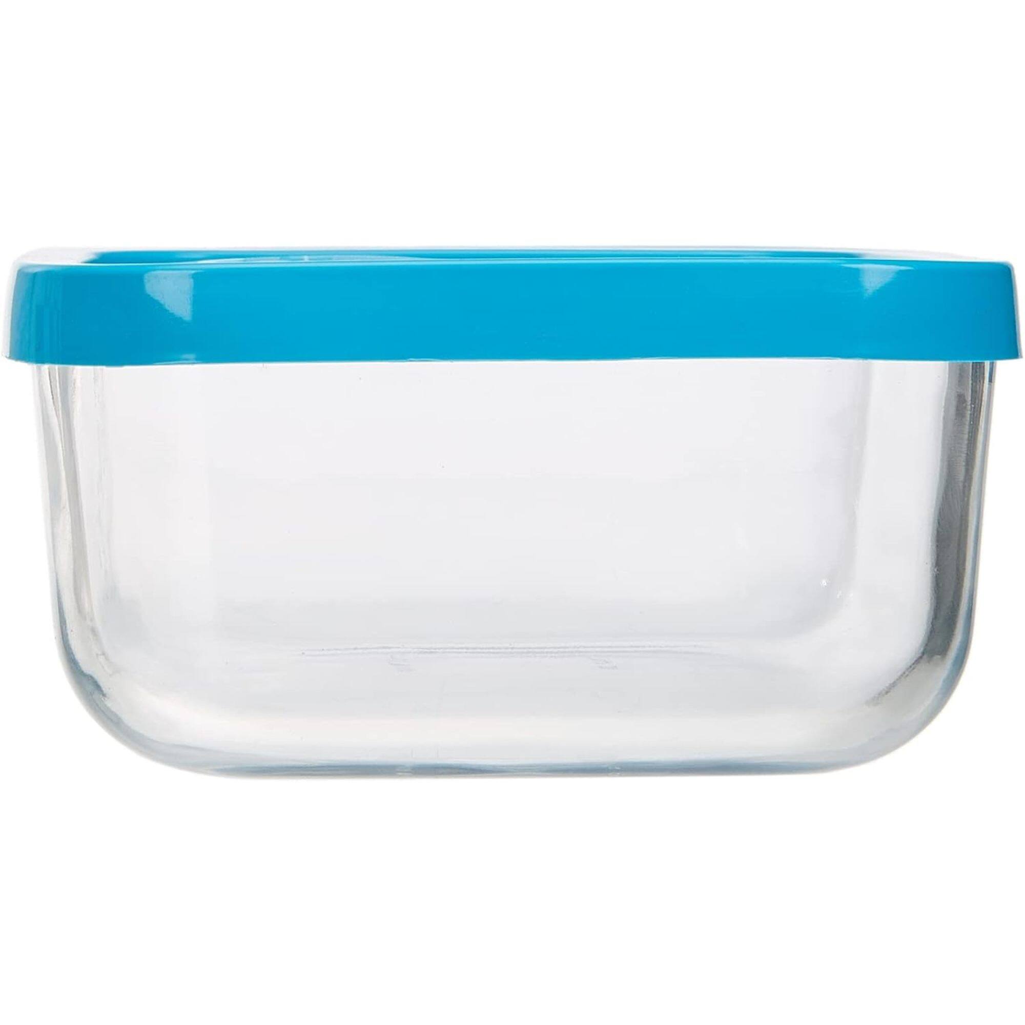 Left. Bormioli Rocco - Bormioli Rocco Frigoverre Classic Square Glass Food Storage Container, 11.75 oz, Stackable with Lid - Clear.