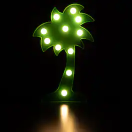 Northlight - LED Lighted Palm Tree Marquee Wall Art - 10" - Green