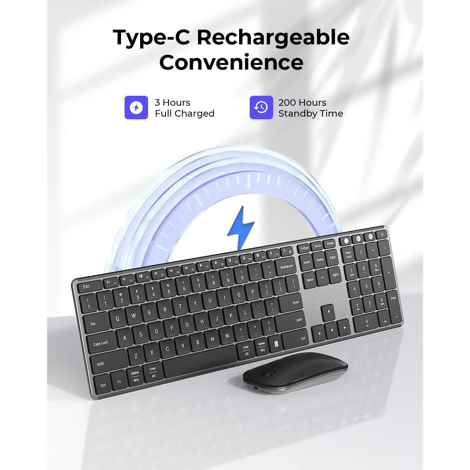 Type-C Rechargeable Convenience

3 Hours Full Charged

200 Hours Standby Time