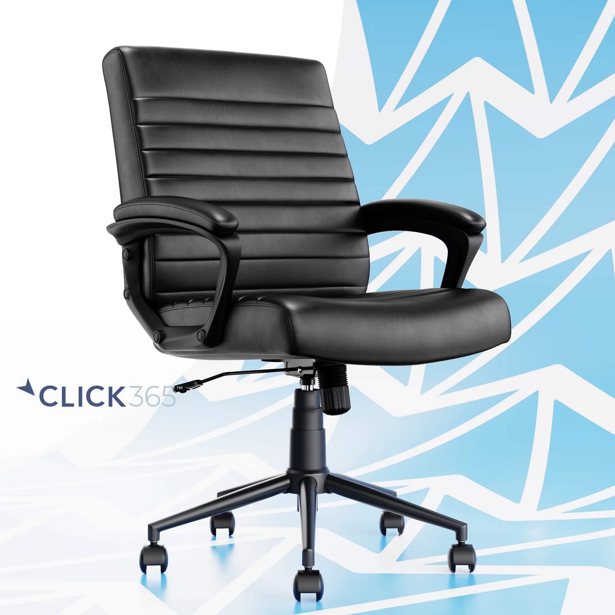 Front. Click365 - Transform 3.0 Extra Comfort Ergonomic Mid-Back Desk Chair - Black.