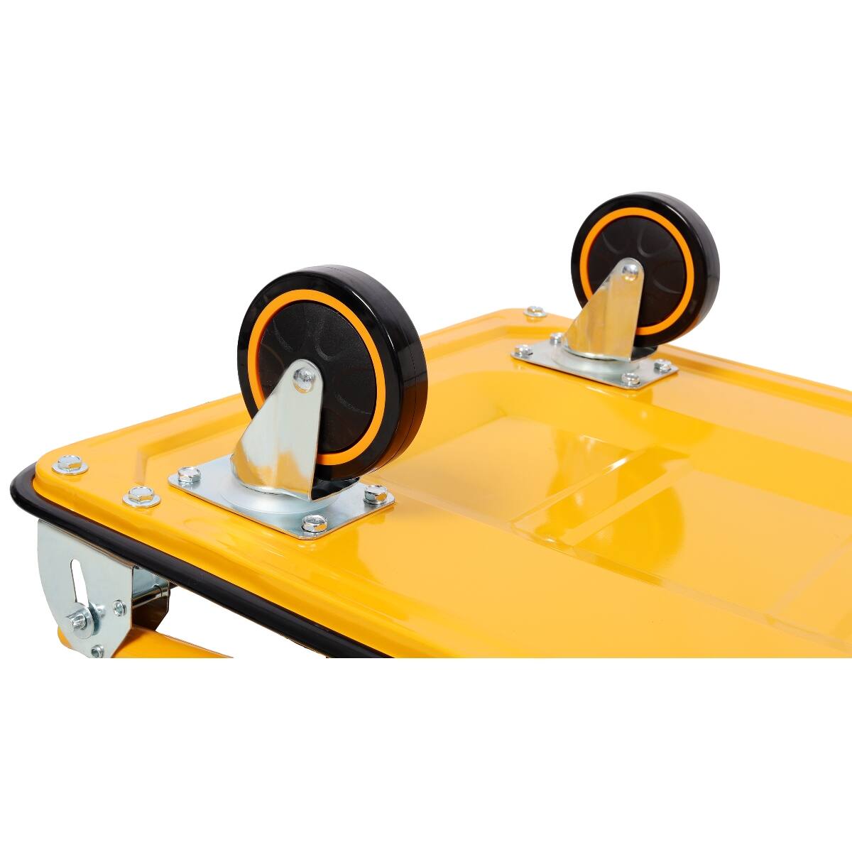 Alt View 6. Ropilly - Ropilly Folding Platform Truck, 660 lb Capacity Platform Cart with Steel Deck, Fold Flat Handle, Yellow - Yellow.