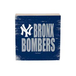 Evergreen Enterprises - New York Yankees 6" Square Fan Chant Wood Block Shelf Sign - Multicolor