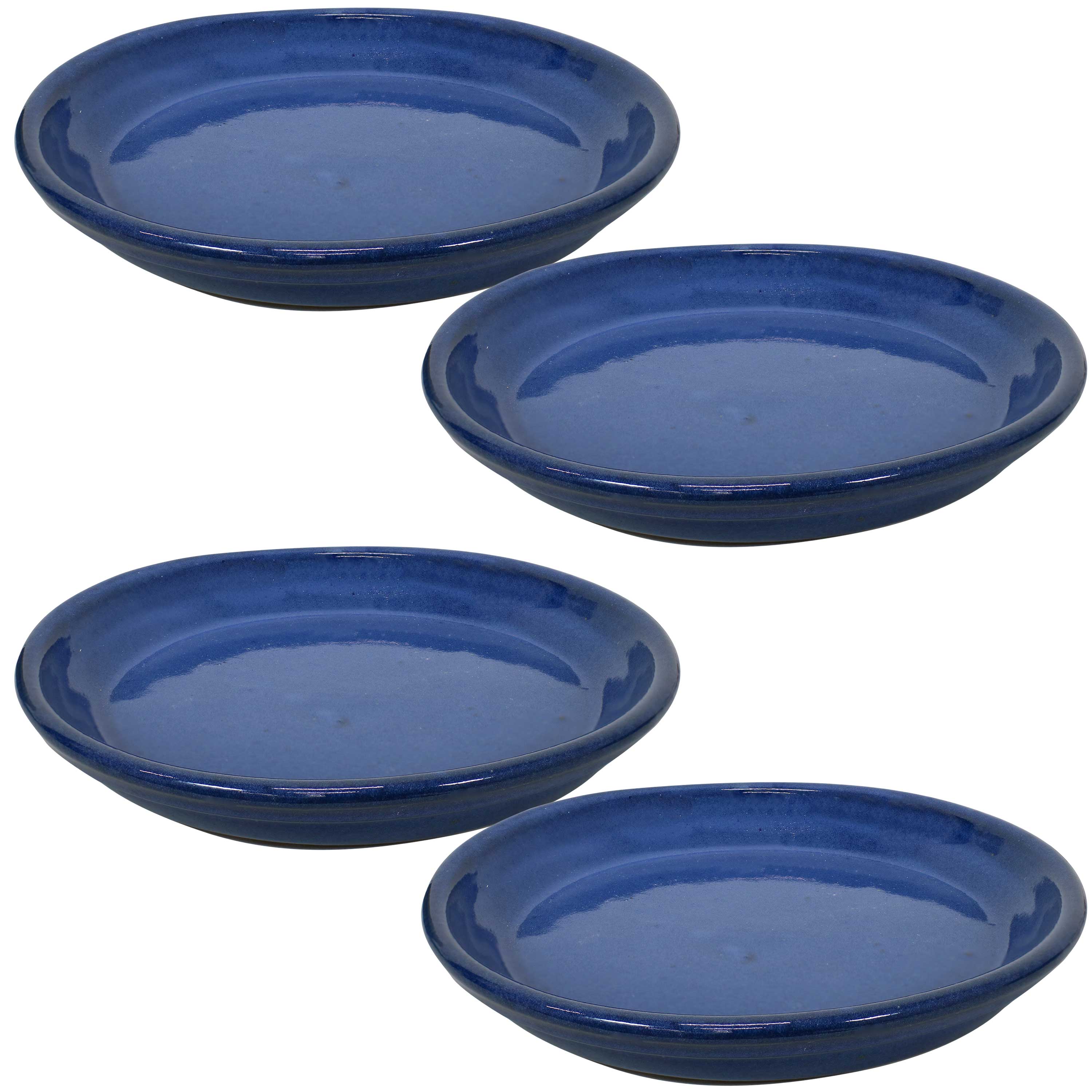 Sunnydaze - 9 in Glazed Ceramic Flower Pot/Plant Saucer - Set of 4 - Imperial Blue price history on PriceWatchPro