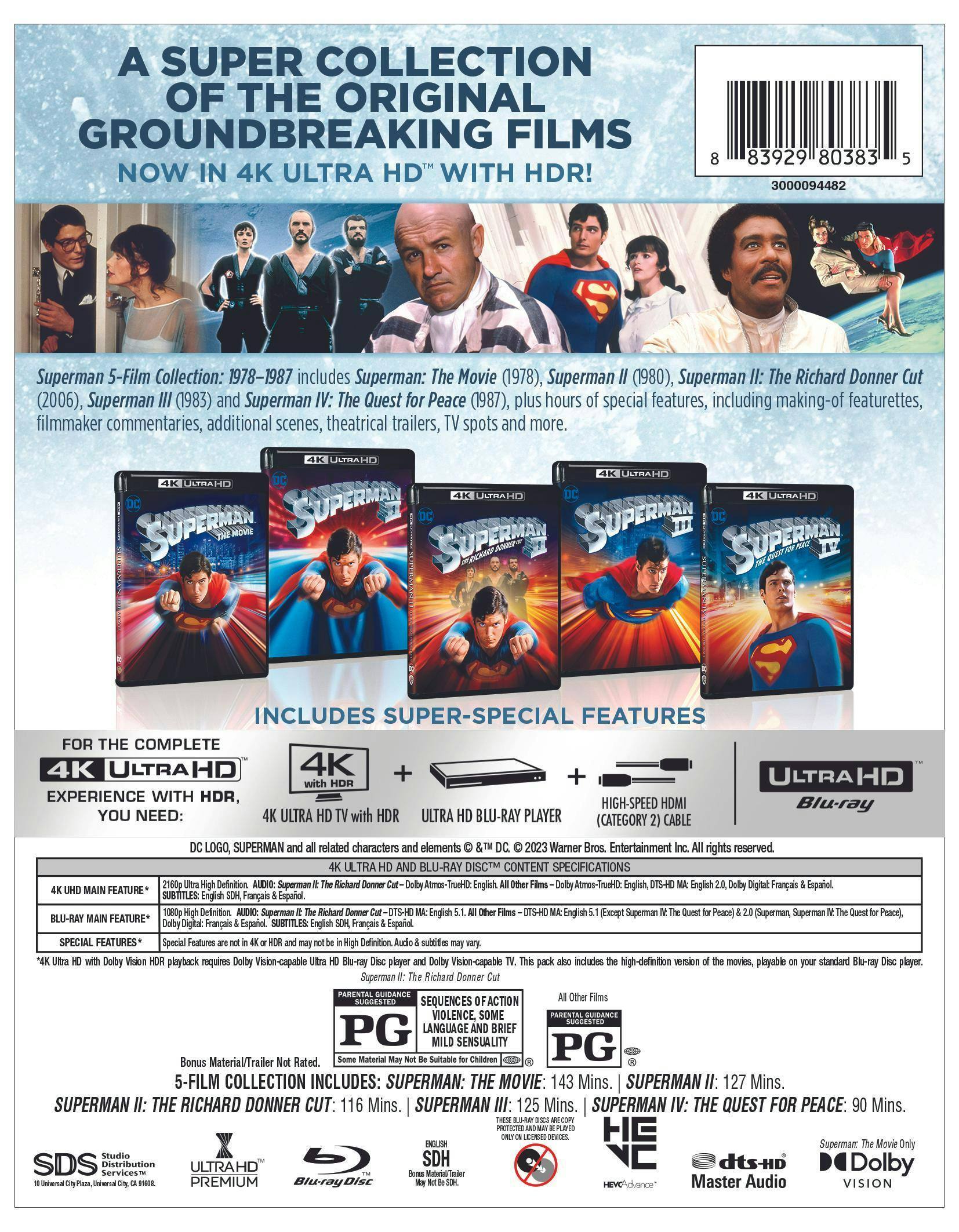 Back. Superman 5-film Collection (4K Ultra HD + Blu-ray) [UHD].