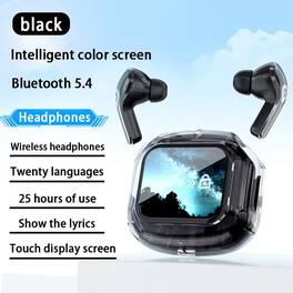 YONWAY - Smart Touch Color Screen Wireless Bluetooth Headset, Noise-Canceling In-ear Earbuds, Long Battery Life