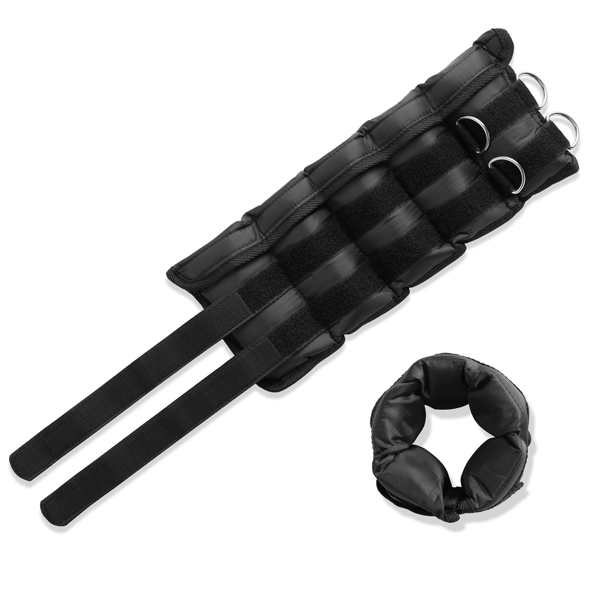 Alt View 2. Philosophy Gym - Adjustable Ankle Wrist Weights Pair - Set with Removable Weights - Black.