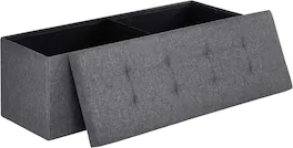 Songmics Home - SONGMICS MAZIE Collection 43-Inch Folding Storage Ottoman Bench – Dark - Gray