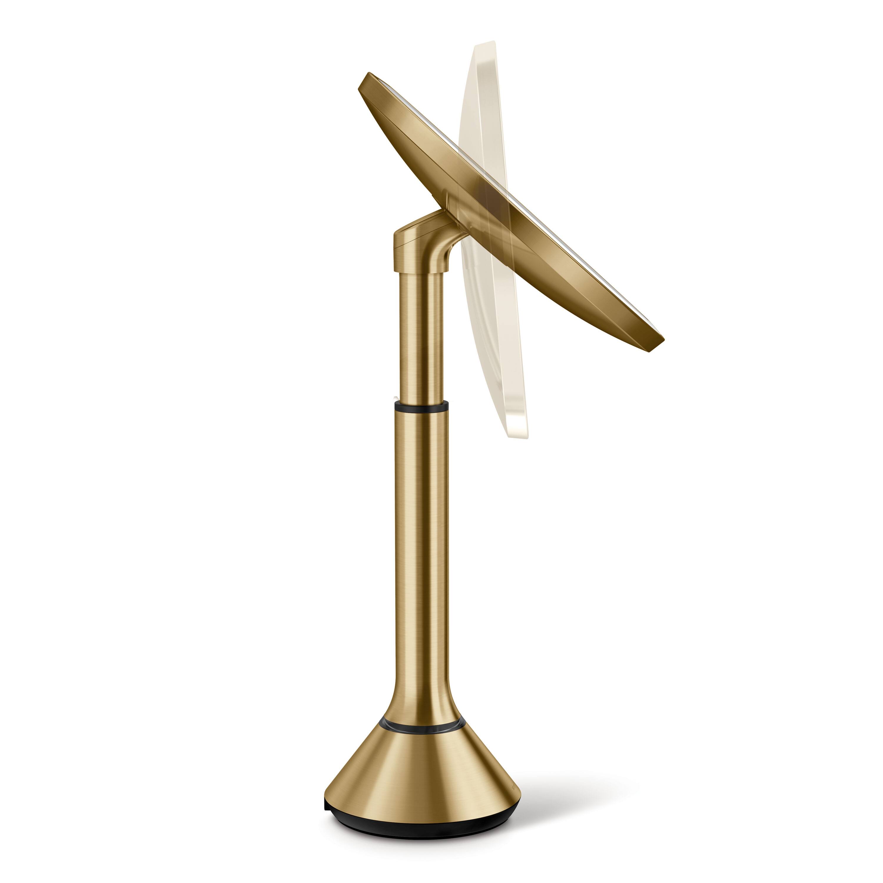 Alt View 3. simplehuman - sensor mirror with touch-control brightness and dual light setting, brass stainless steel - Brass.