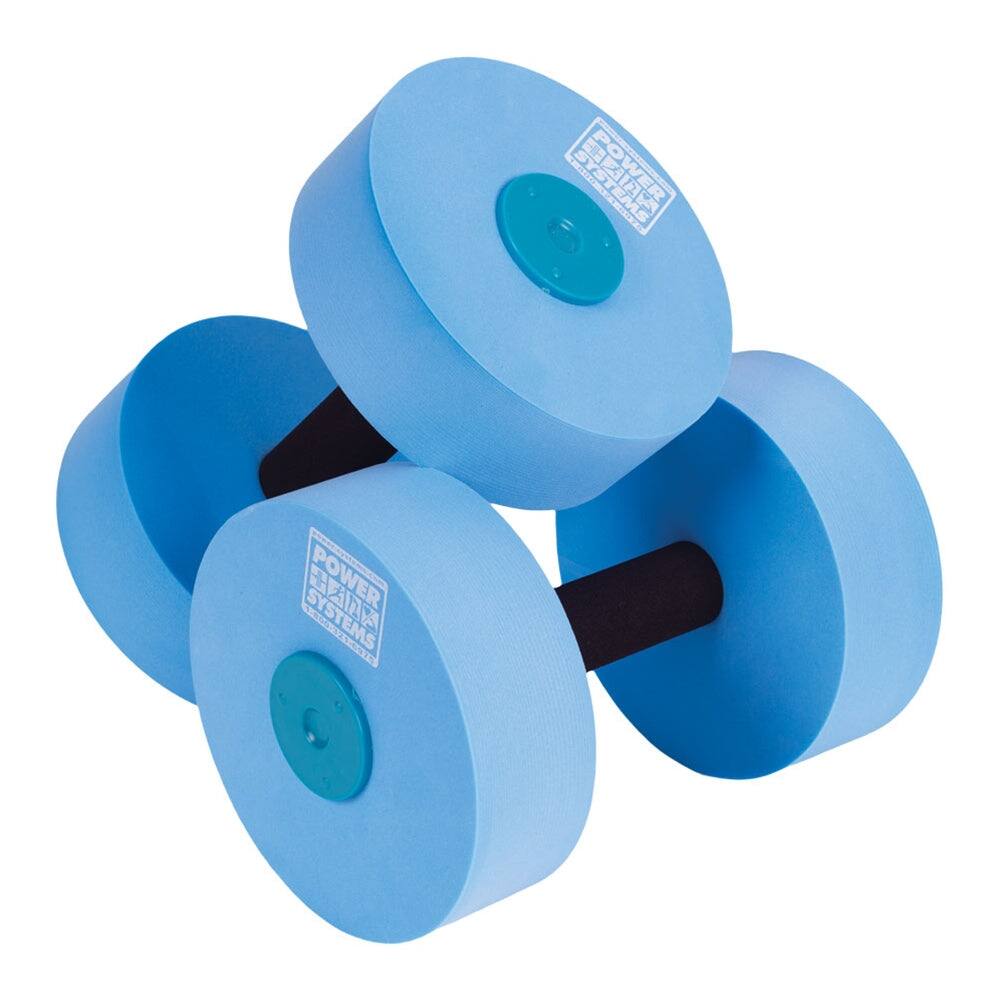 Power Systems - Pool Dumbbells Pair – Light Resistance Water Dumbbells for Aqua Fitness - Blue
