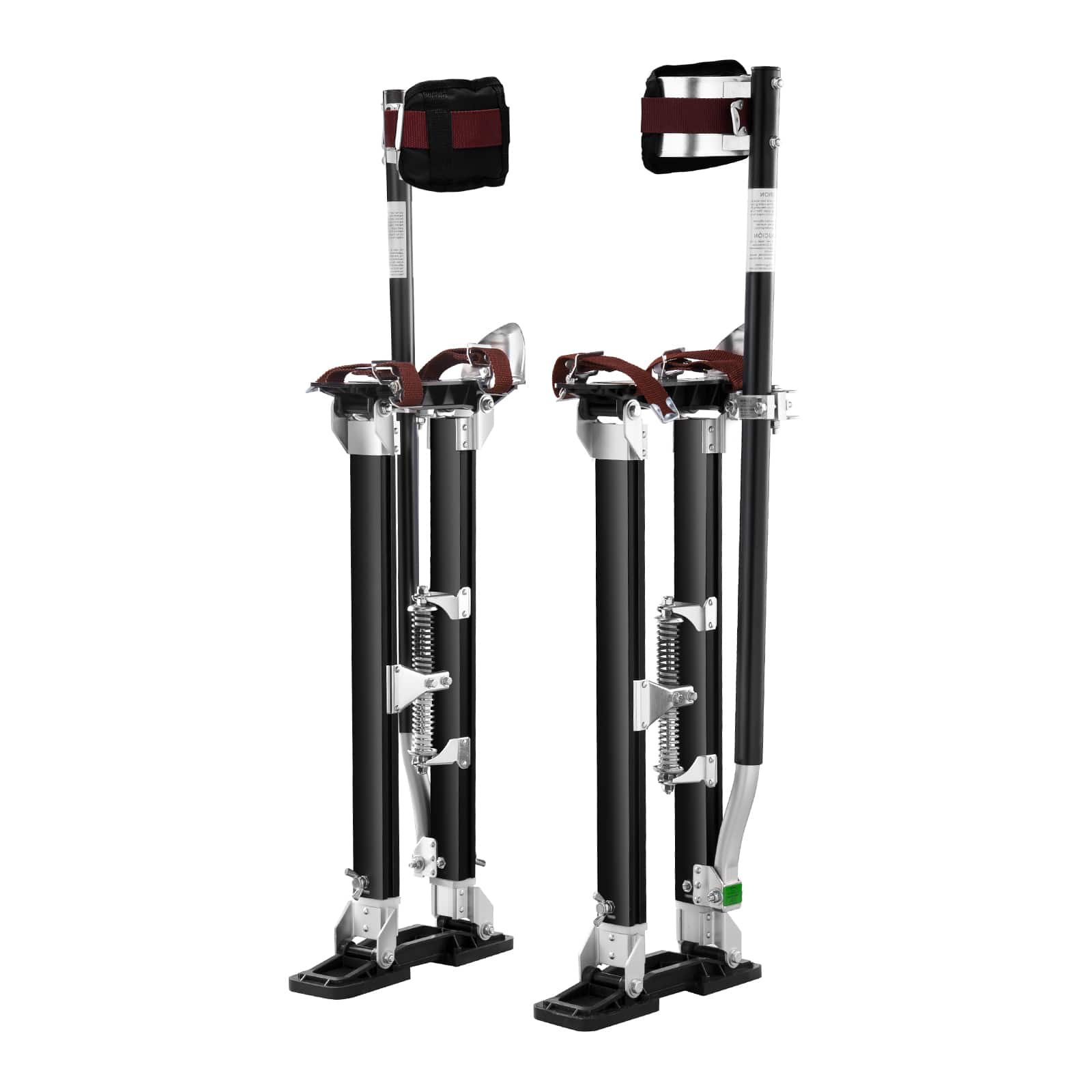 VEVOR - Drywall Stilts, 24''-40'' Adjustable Aluminum Tool Stilts with Protective Knee Pads, Durable and Non-slip Work Stilts - Black