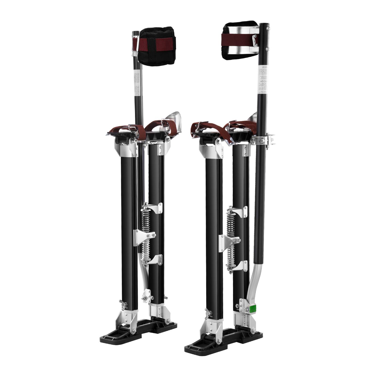 Front. VEVOR - Drywall Stilts, 24''-40'' Adjustable Aluminum Tool Stilts with Protective Knee Pads, Durable and Non-slip Work Stilts - Black.