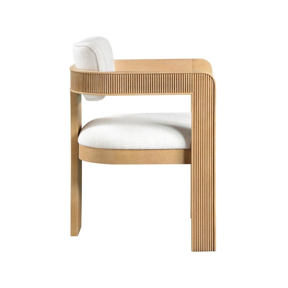 Alt View 3. Meridian Furniture - Sacha Cream Linen Textured Fabric Dining Chair, Set of 2 - Beige.