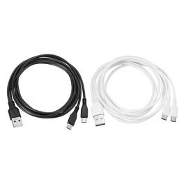 Unique Bargains - Dual Micro USB Splitter Charge Cable, USB A to 2 Micro USB, 3.3ft, 5V 2A, 2pcs - for Phone/Power Bank/Tablet - Black, White