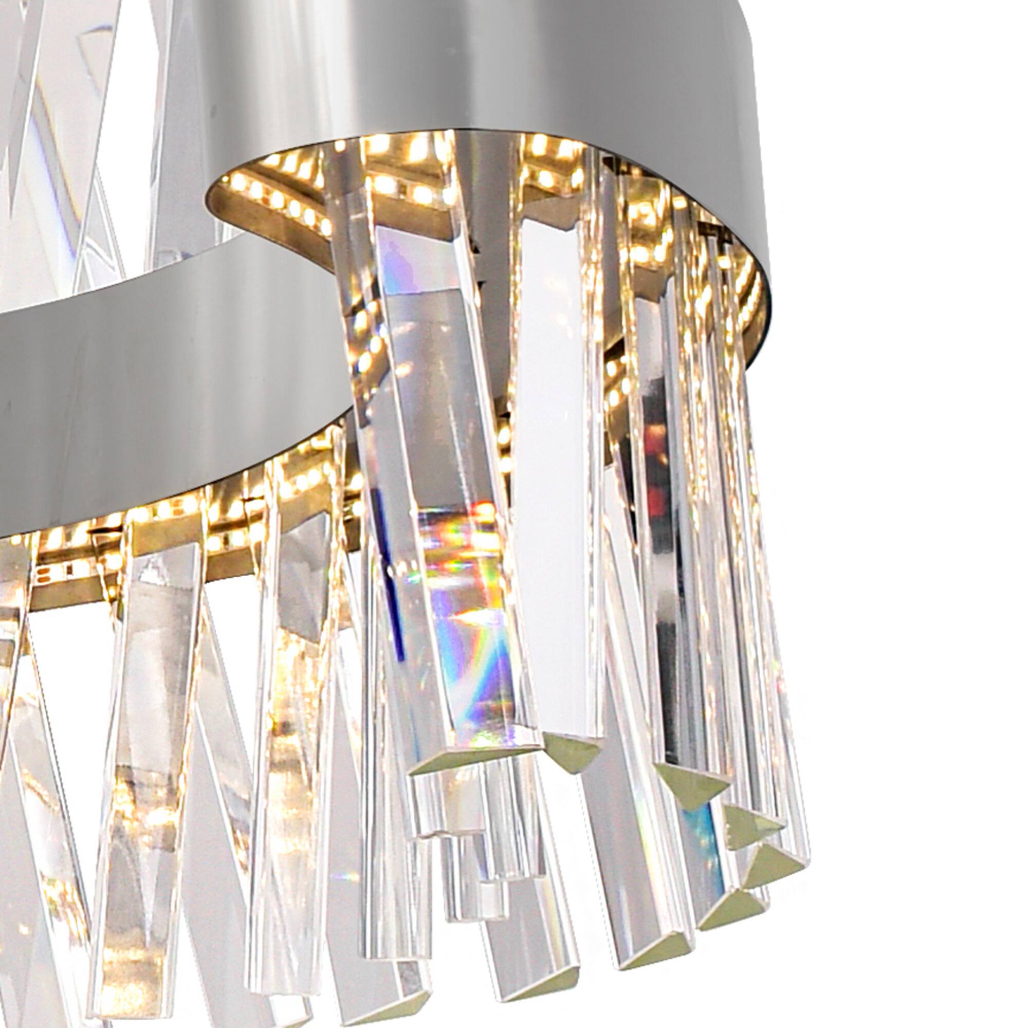 Back. CWI Lighting - Glace LED Chandelier With Chrome Finish - Chrome.