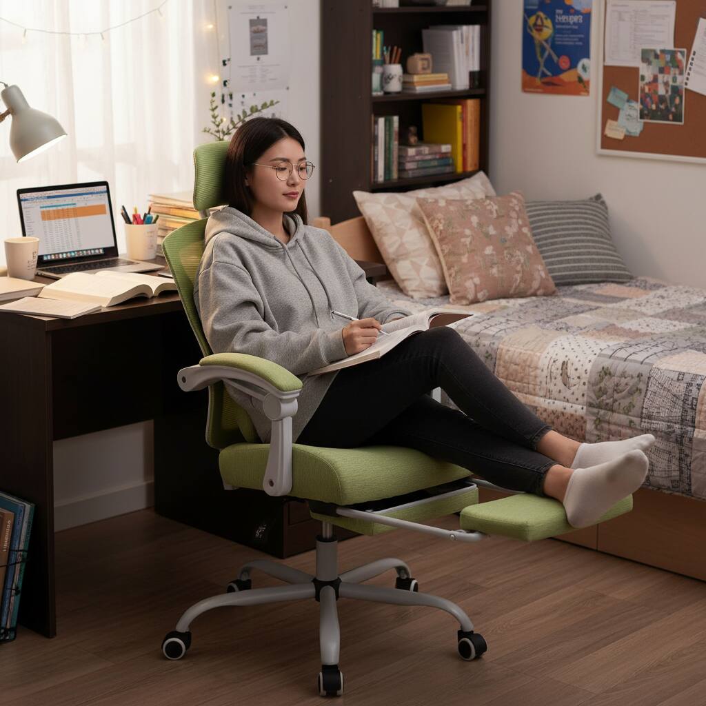 Angle. AOITUN - Office Computer Desk Chair Ergonomic High Back Support - Green.