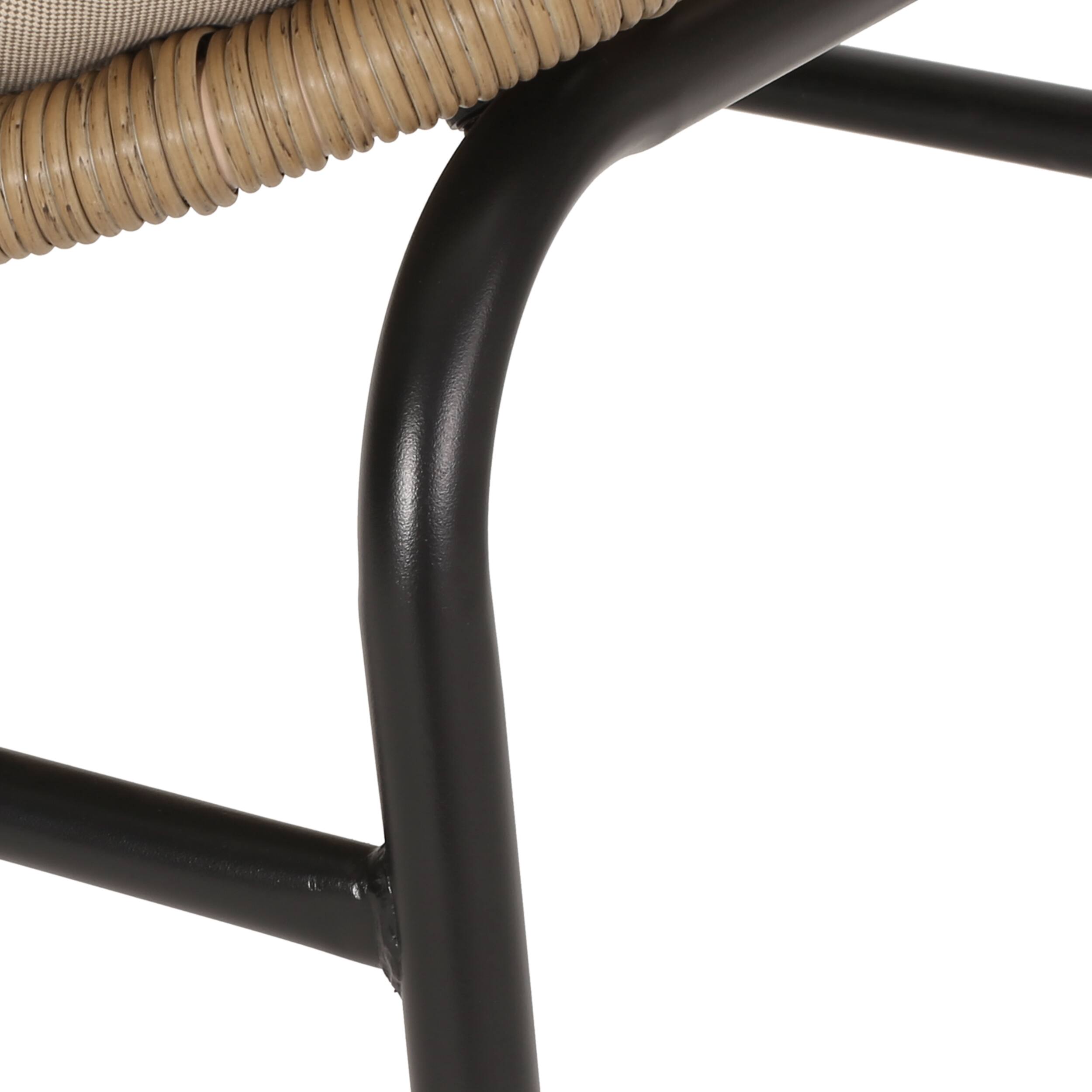 Alt View 7. Mondawe - Set of 2 Rattan Dining Chairs with Water-Resistant Cushions - Brown.