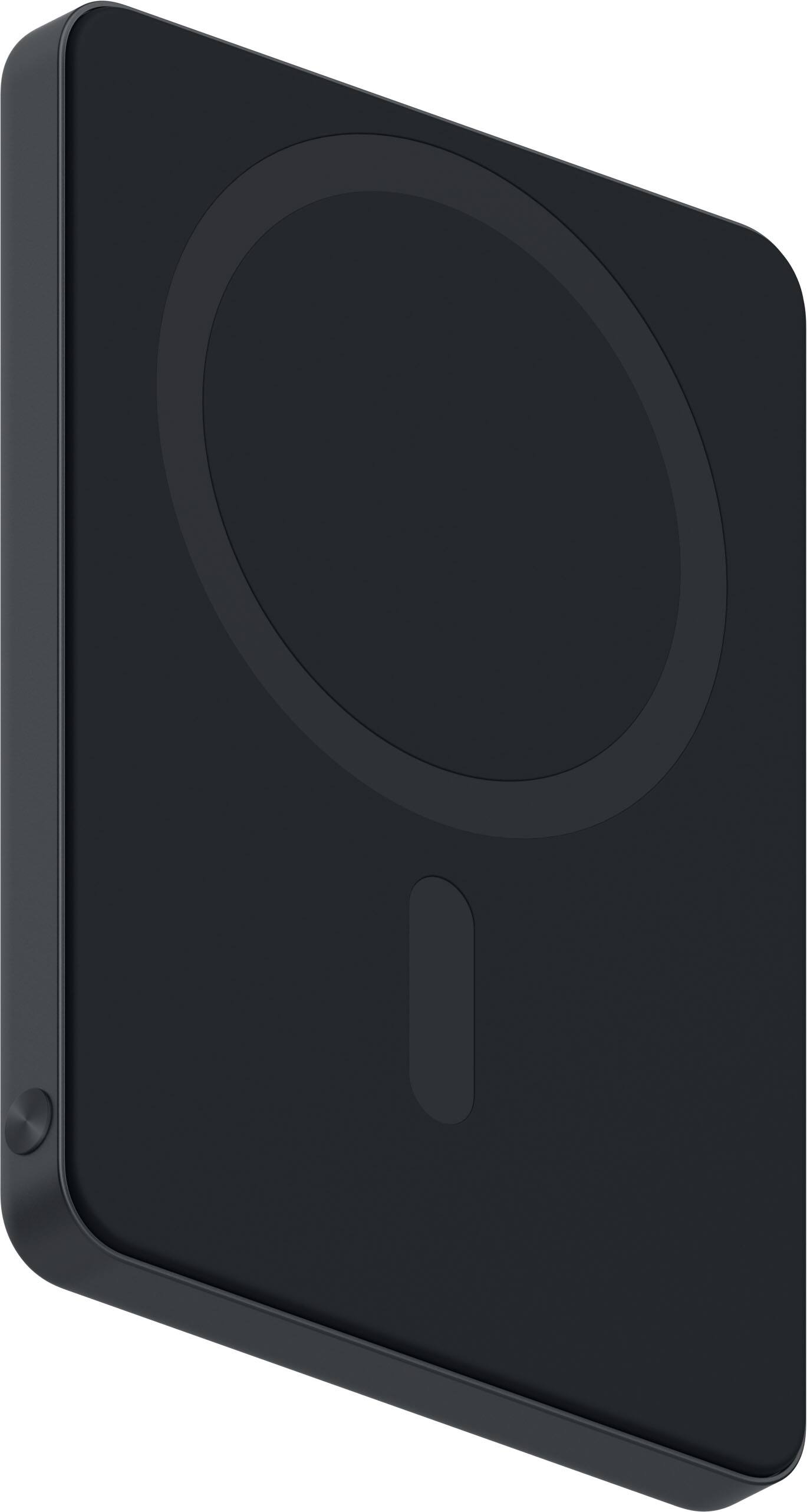 Front. mophie - Power Boost Wireless Slim 15W Magnetic Charger, Qi2 magnetic power bank containing 5K internal battery - Black.