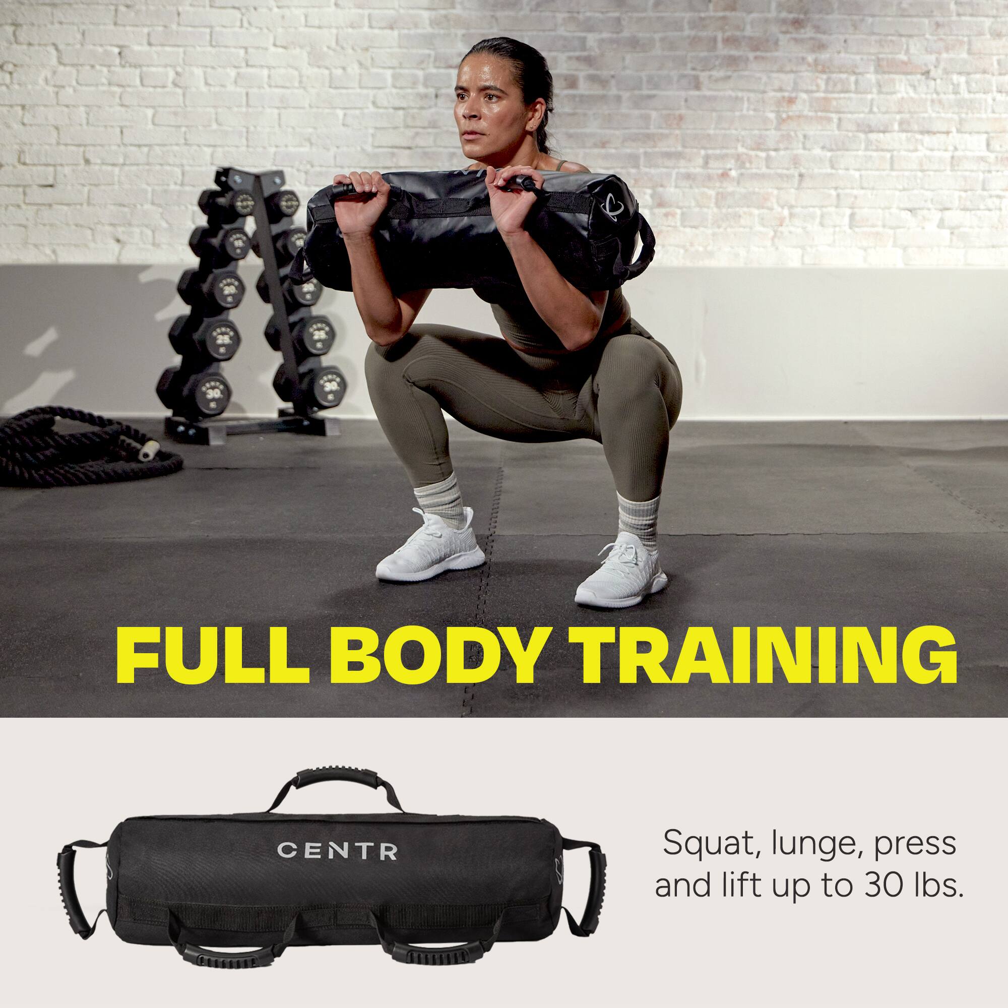 Full Body Training Center: Squat, lunge, press and lift up to 30 lbs.