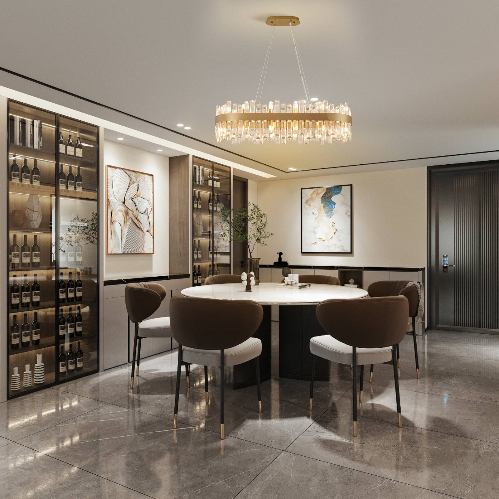 Alt View 4. Tiramisubest - 36" Modern Luxury Gold Crystal Chandelier, 24-Light French Empire Ceiling Light with Premium Crystals - Gold+Clear.