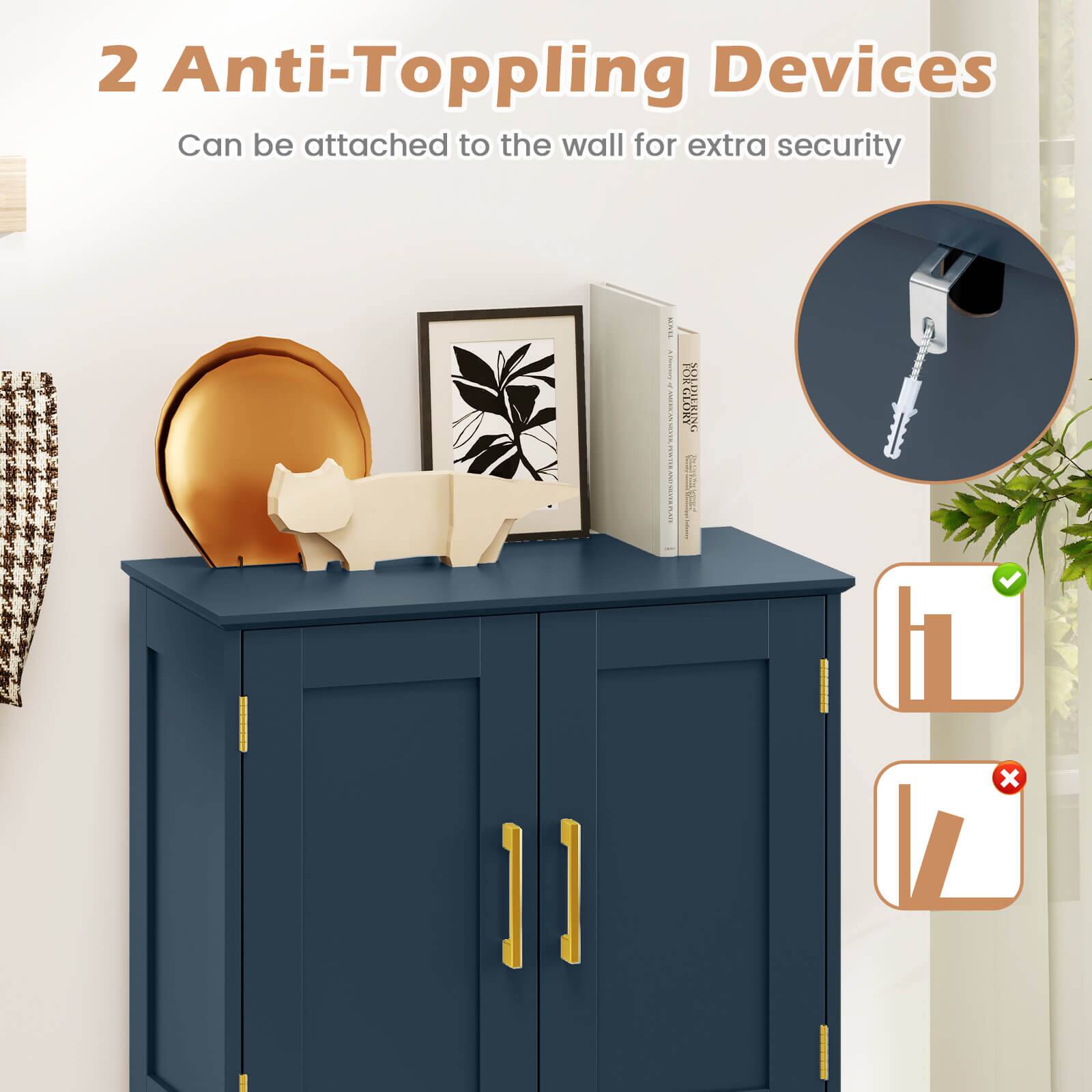 2 Anti-Topping Devices  
Can be attached to the wall for extra security