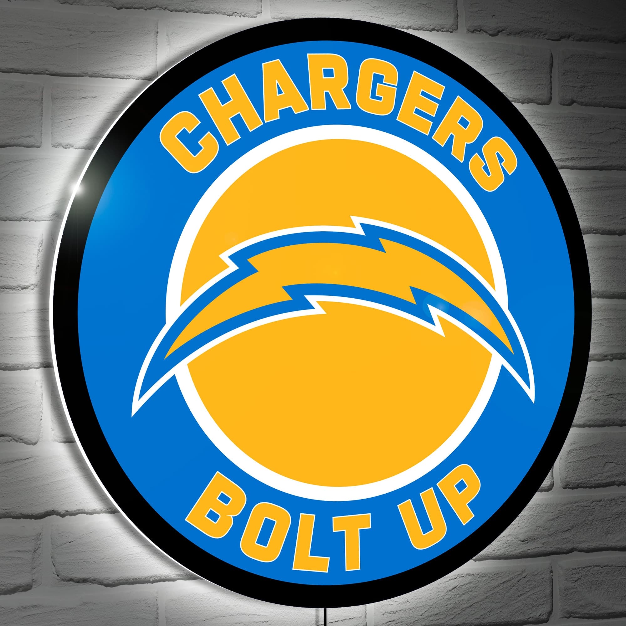 Evergreen Enterprises - Los Angeles Chargers 23" LED Slogan Round Wall Sign - Multicolor