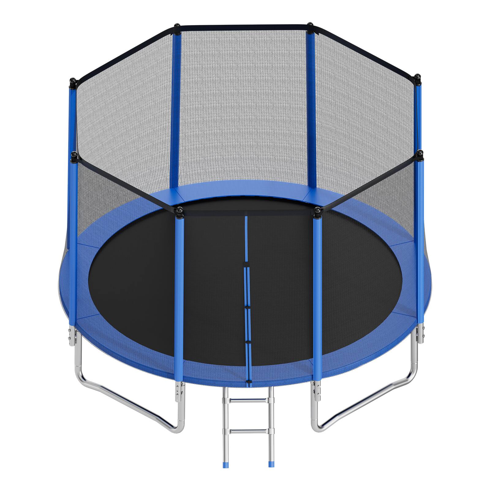 Alt View 5. VEVOR - Outdoor Trampoline, 14FT Round Recreational Trampoline with Enclosure Net, ASTM Approved, Heavy Duty Trampolines - Blue,Black.