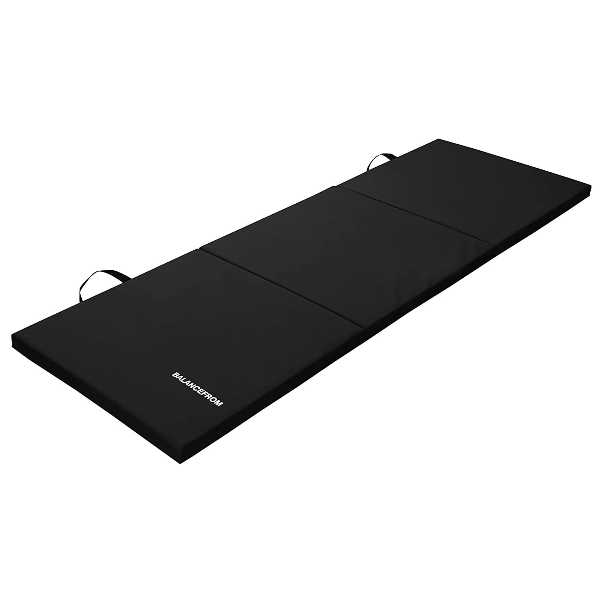 Alt View 4. BalanceFrom Fitness - BalanceFrom Fitness GoGym 6'x2'x1.5" Folding 3 Panel Exercise Gym Mat, Black - Black.