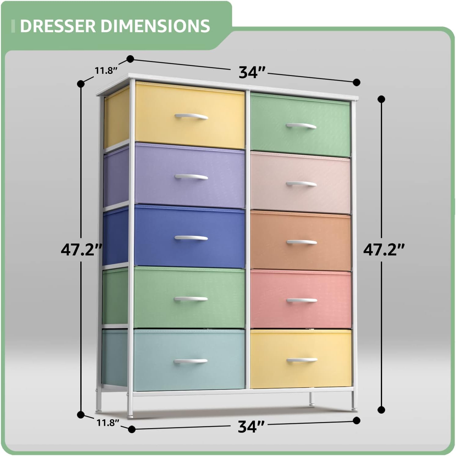 DRESSER DIMENSIONS

- 11.8"
- 34"
- 47.2"
- 47.2"
- 11.8"
- 34"