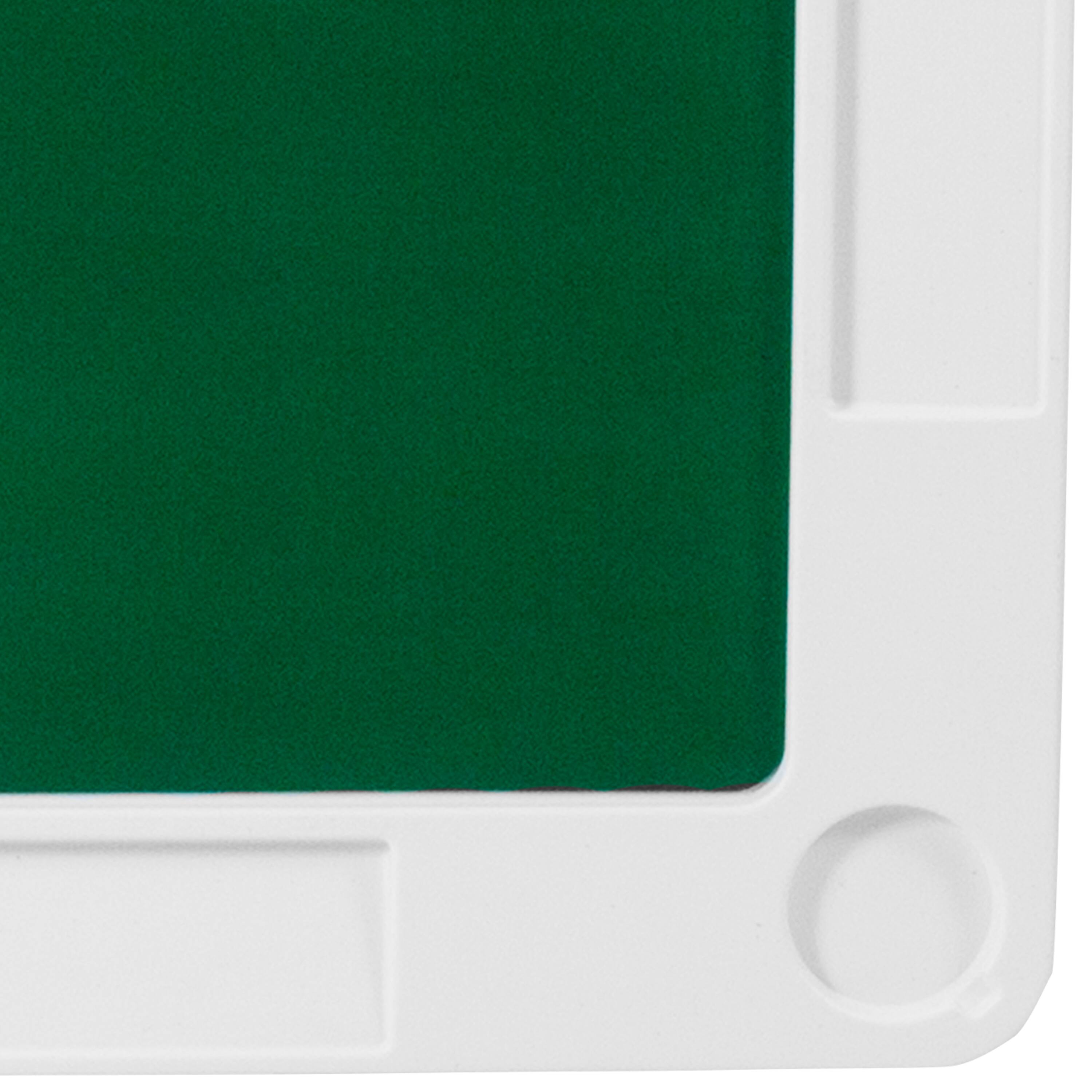 Alt View 9. Emma + Oliver - Tannin 34.5" Square White Folding Card Game Table for 4-Players with a Green Felt Playing Surface and Cup Holders - Granite White.