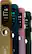 The image shows a row of five different colored cell phones, each with a different color. The colors include gold, pink, green, blue, and black. The phones are lined up next to each other, showcasing their unique designs and colors.