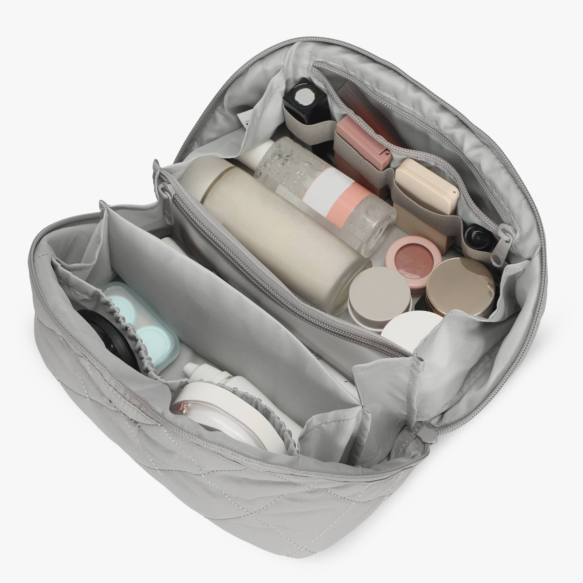 Alt View 2. Hynes Eagle - Quilted Makeup Bag Organizer - Stone Gray.