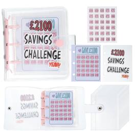 Unique Bargains - 2100 Pounds Savings Challenge Book, Money Saving Binder with 25 Reusable Envelopes for Budgeting & Financial Planning - Pink