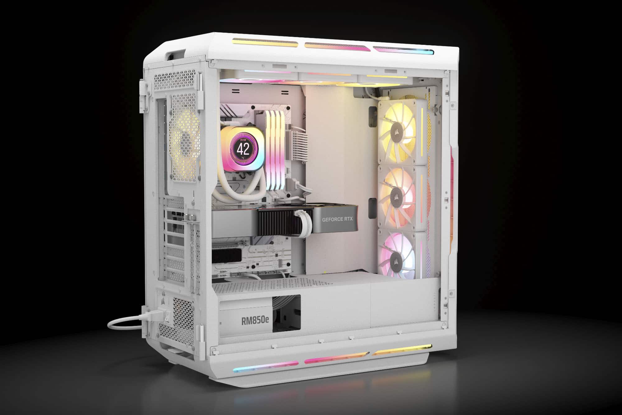 The text on the image reads: "42 GEFORCE RTX RM850e."