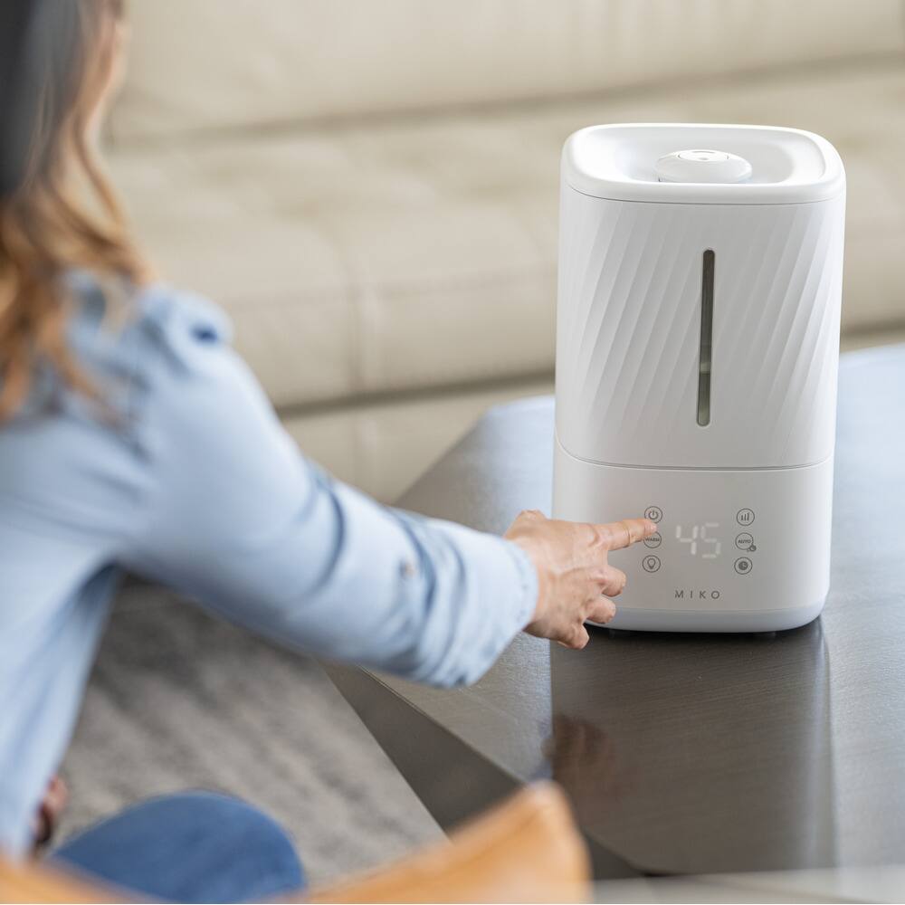 Alt View 5. Miko - Miko Myst Ultrasonic Humidifier with Cool and Warm Mist – 540 sq. ft. Coverage – White - White.