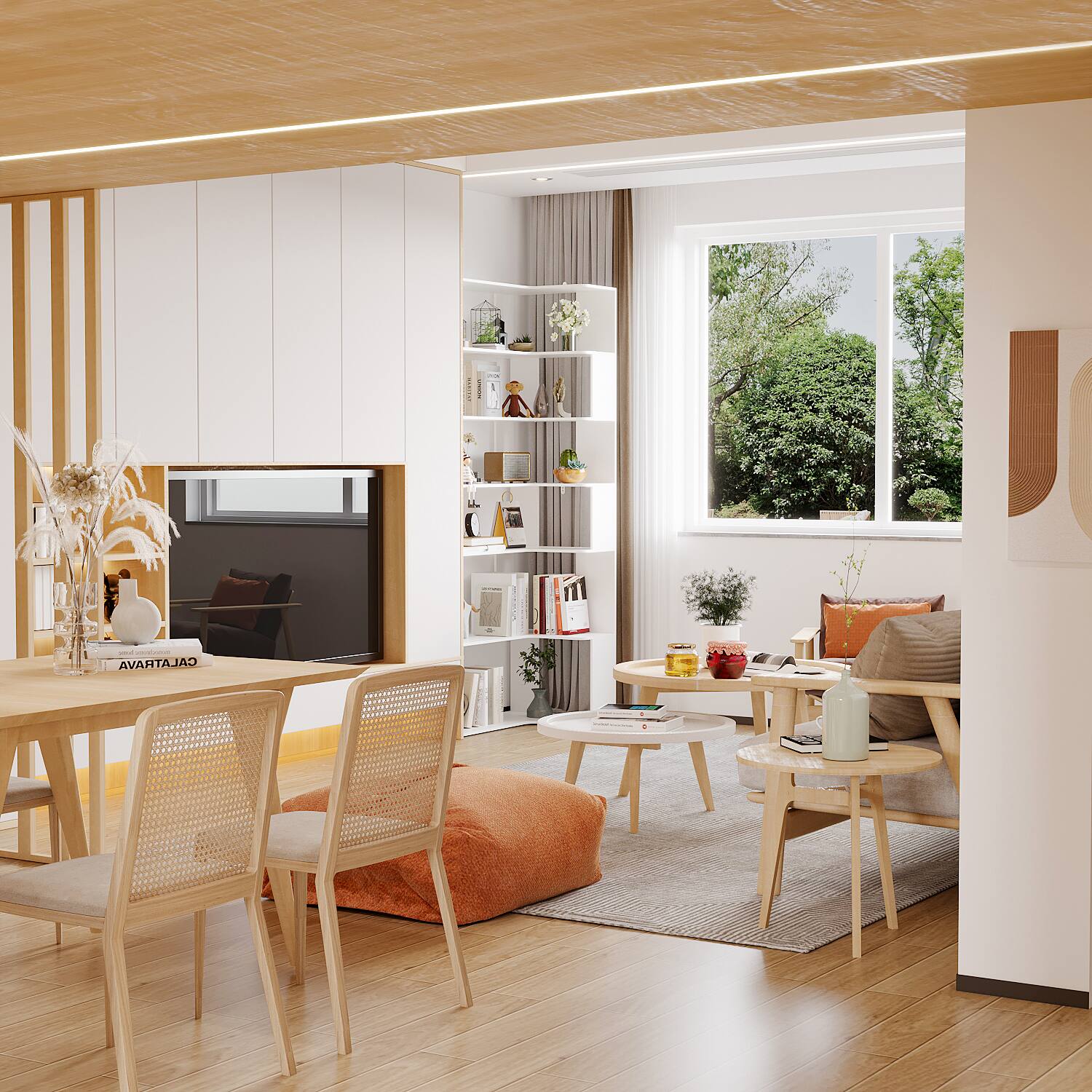 Alt View 10. Famapy - Corner Bookshelf with L-Shaped Display Shelf Multi-Tier Storage – Space-Saving Home Organizer for Living Room - White.