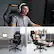 Angle. Costway - Racing Massage Gaming Chair with Footrest - Black.