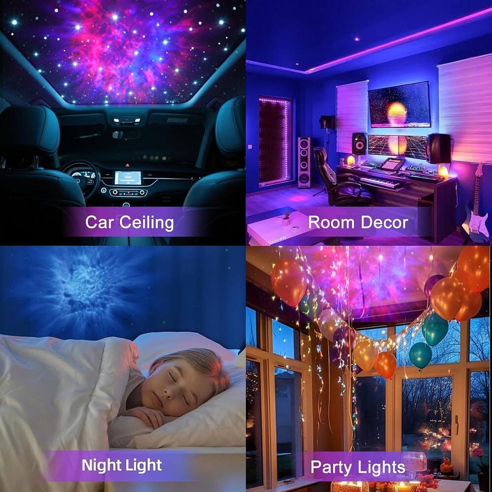 1. Car Ceiling
2. Room Decor
3. Night Light
4. Party Lights