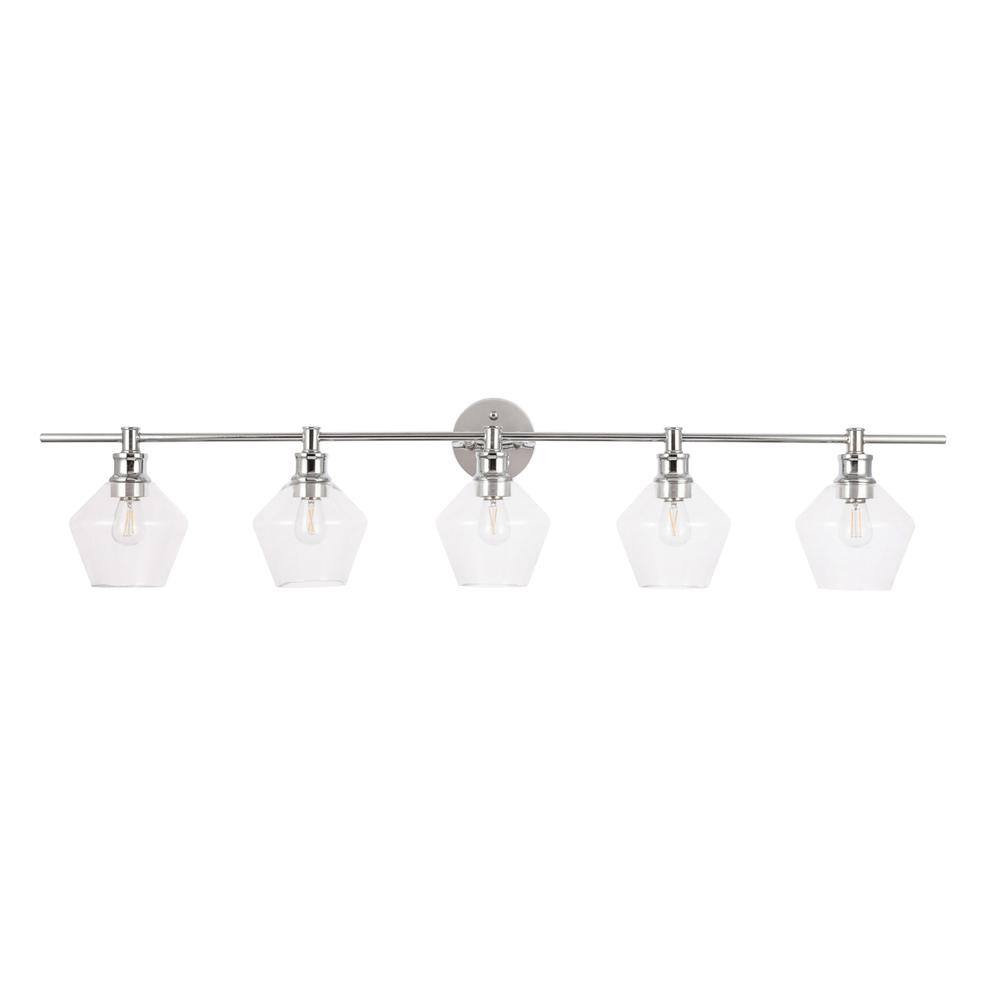 Alt View 1. Living District - Gene 5 light Chrome and Clear glass Wall sconce - Chrome And Clear Glass.