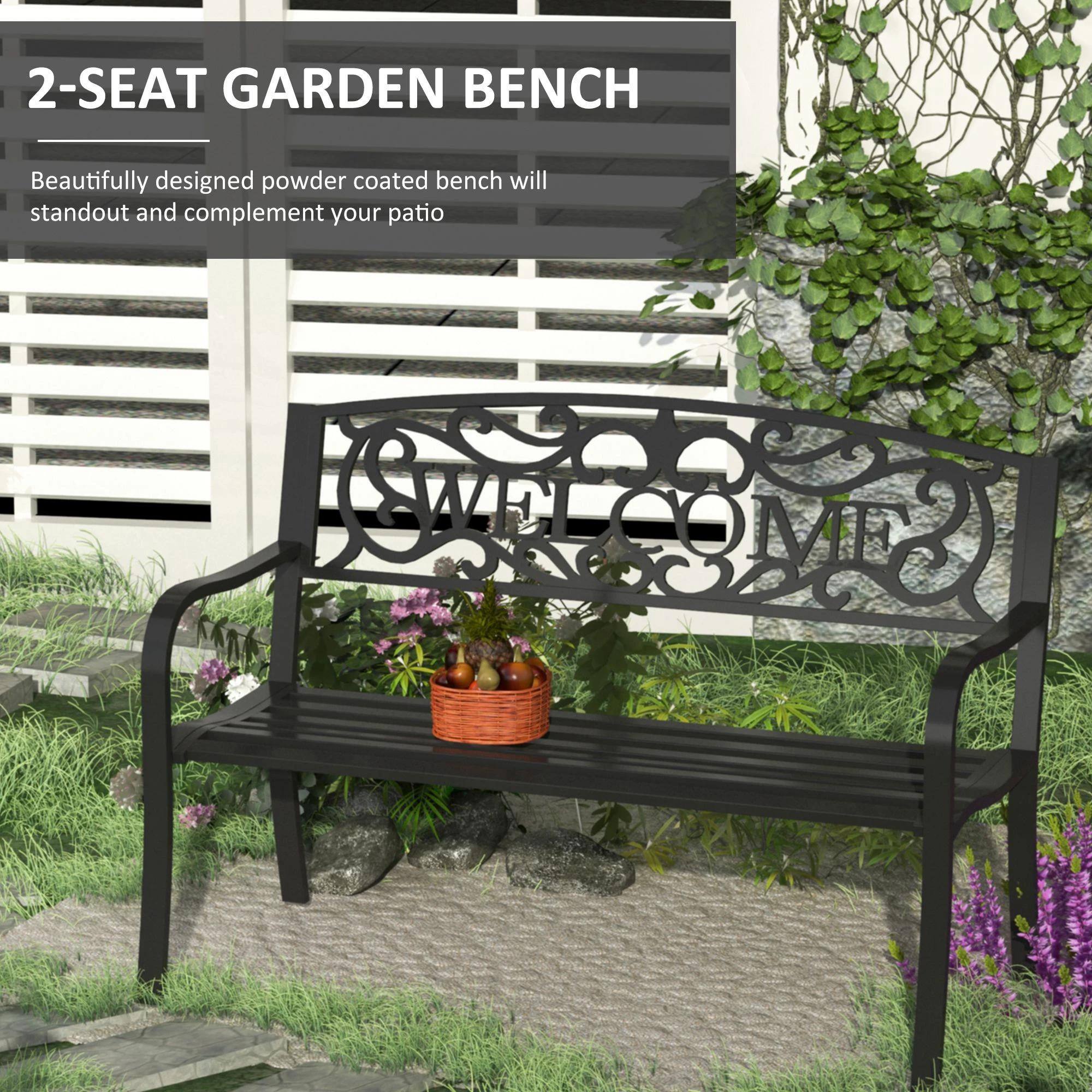 2-SEAT GARDEN BENCH

Beautifully designed powder coated bench will standout and complement your patio