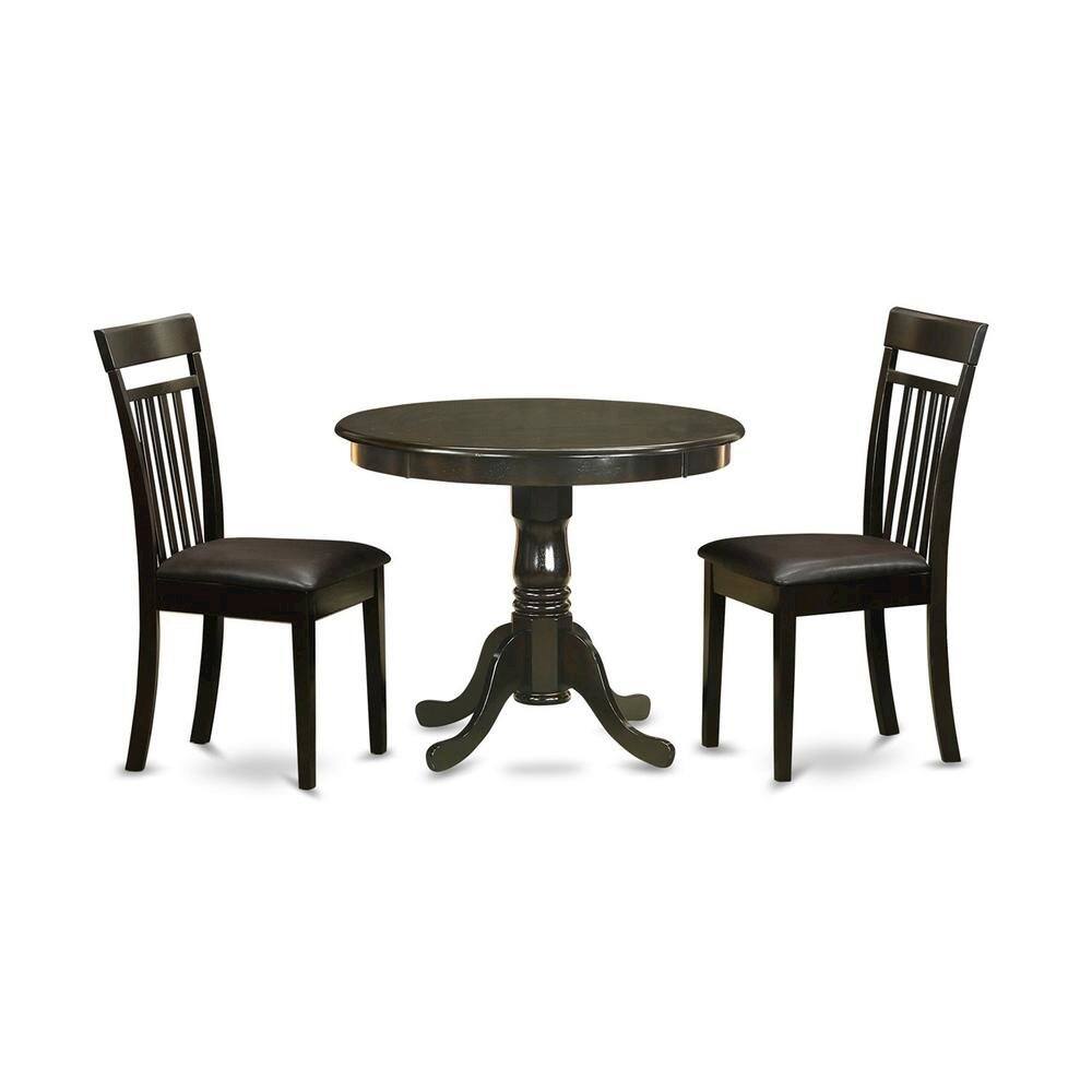 Left. FurniFact - Elegant 3-Piece Dining Table Set – High Top Table and Chairs - Cappuccino.