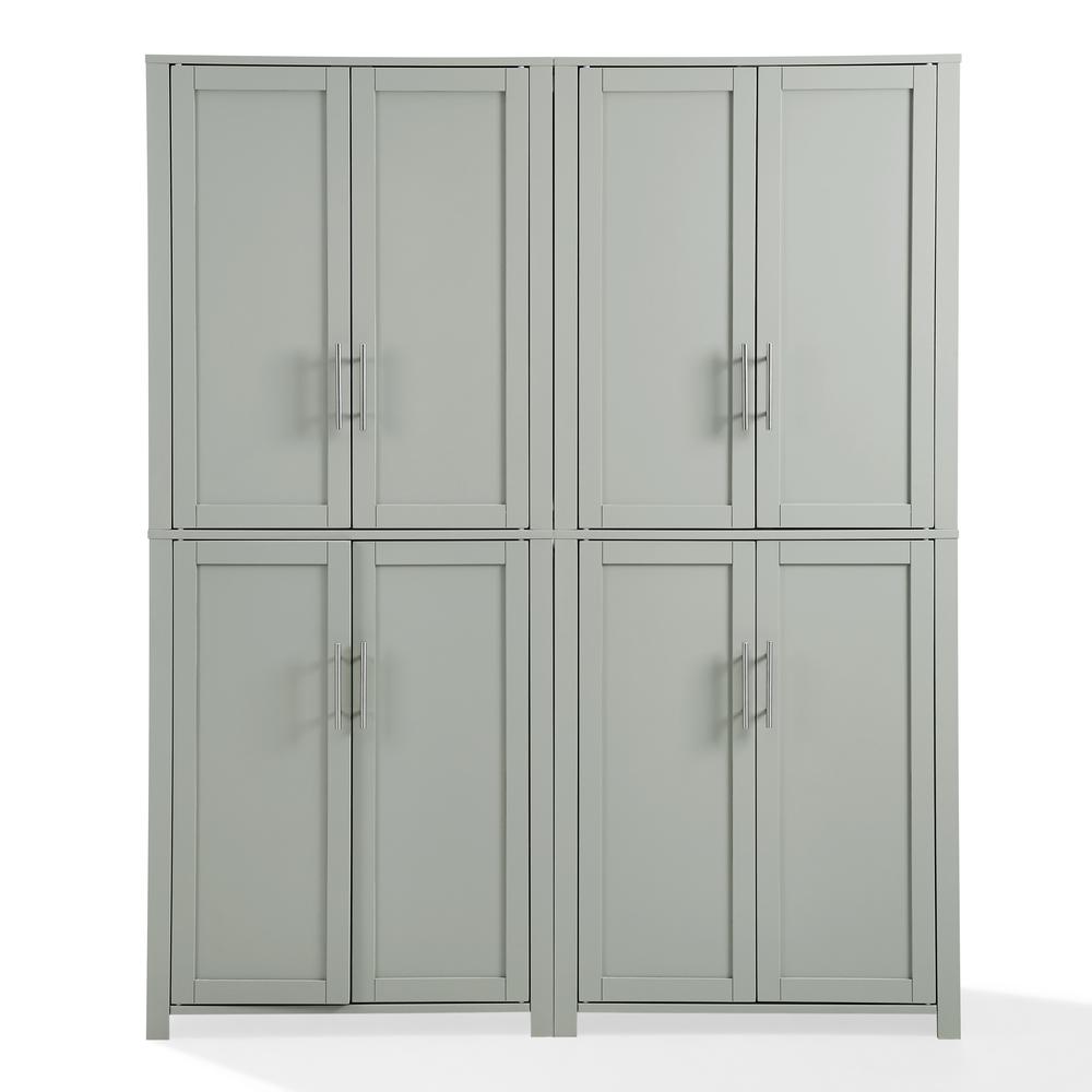 Alt View 4. Crosley Furniture - Savannah 2-Piece Kitchen Storage Pantry Set - 2 Pantries - Gray.