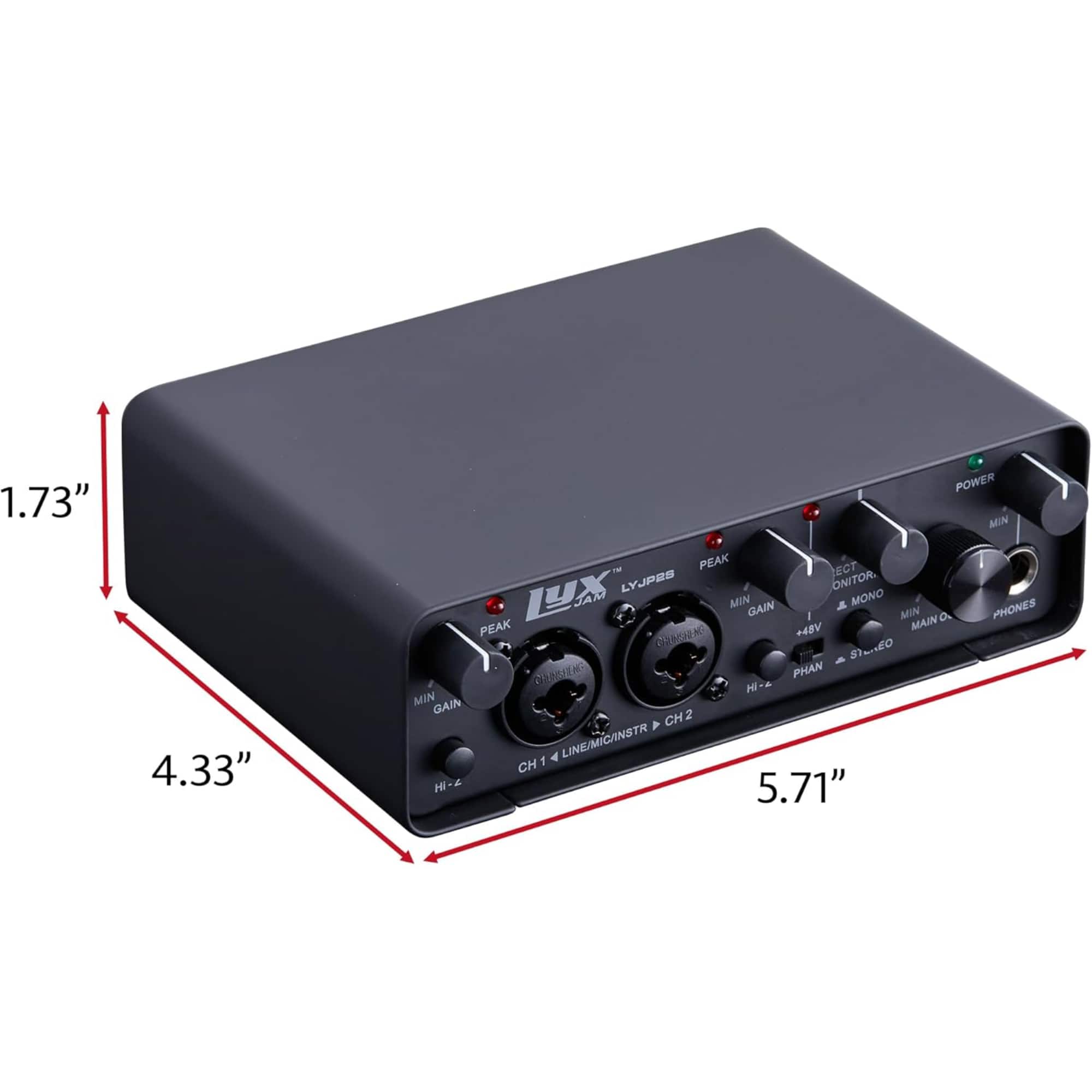 LyxJam 2x2 Recording USB Audio Interface with ASIO Driver, Studio