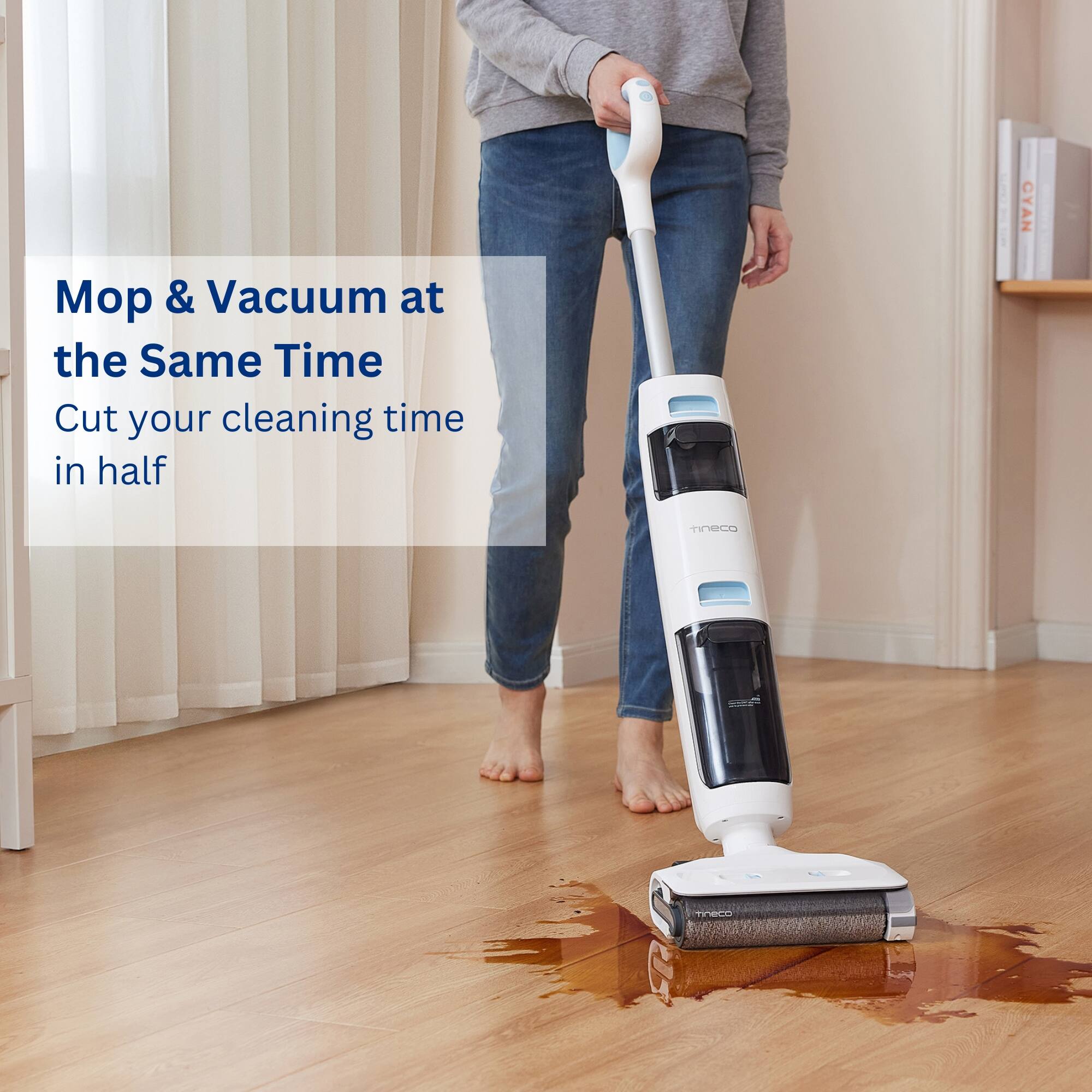 Mop & Vacuum at the Same Time Cut your cleaning time in half Cyaneco