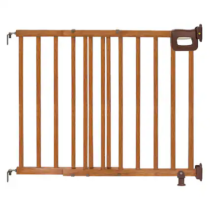 Front. Ingenuity - Ingenuity The Stairway 48W Series Pet and Baby Gate, Openings 30"-48" Wide, 32"Tall - Brown - NATURAL.