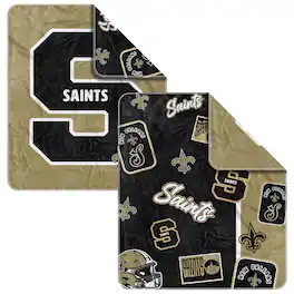 Logo Brands - New Orleans Saints 50- x 60- Dream Weave Throw Blanket - Black