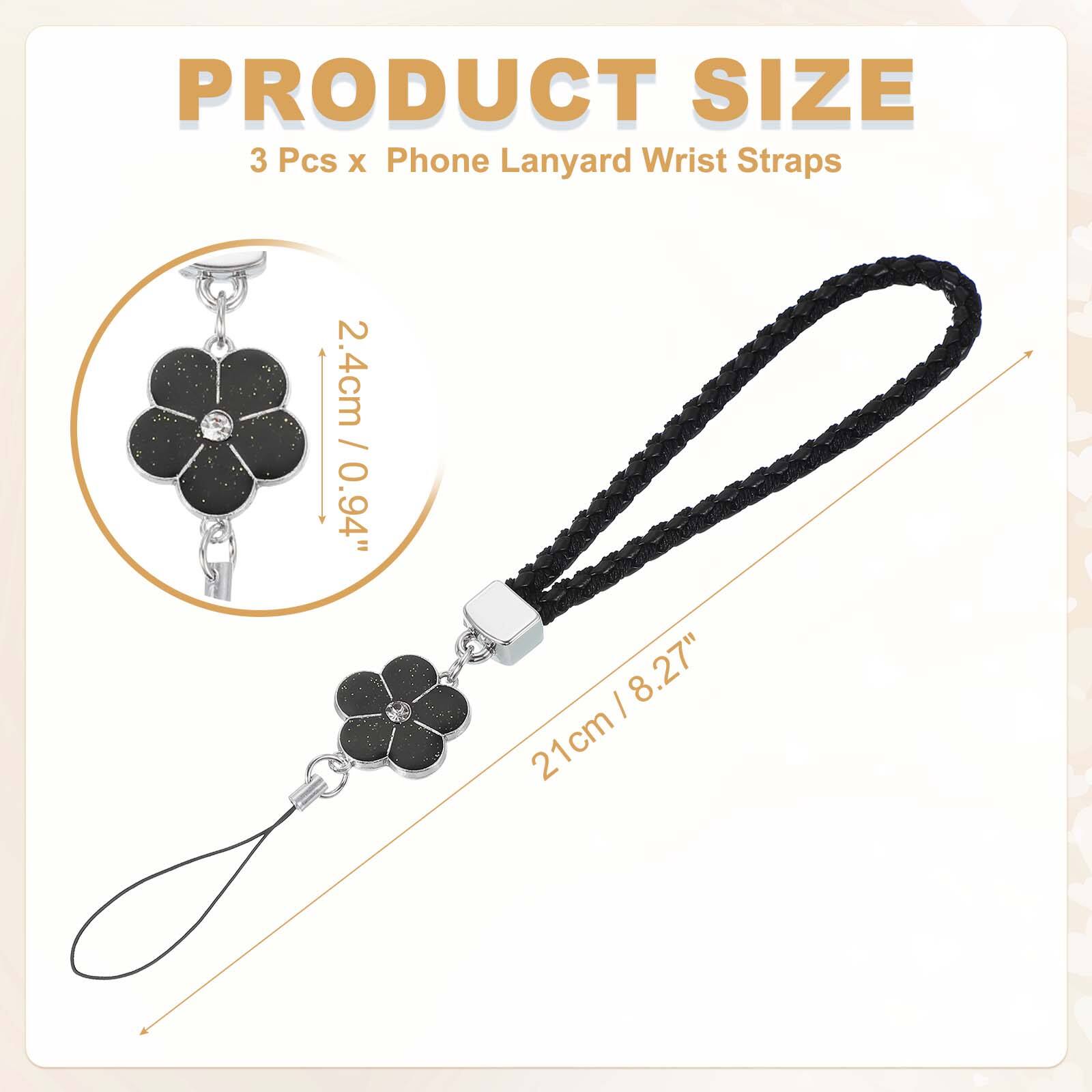 PRODUCT SIZE  
3 Pcs x Phone Lanyard Wrist Straps  
2.4cm / 0.94"  
21cm / 8.27"