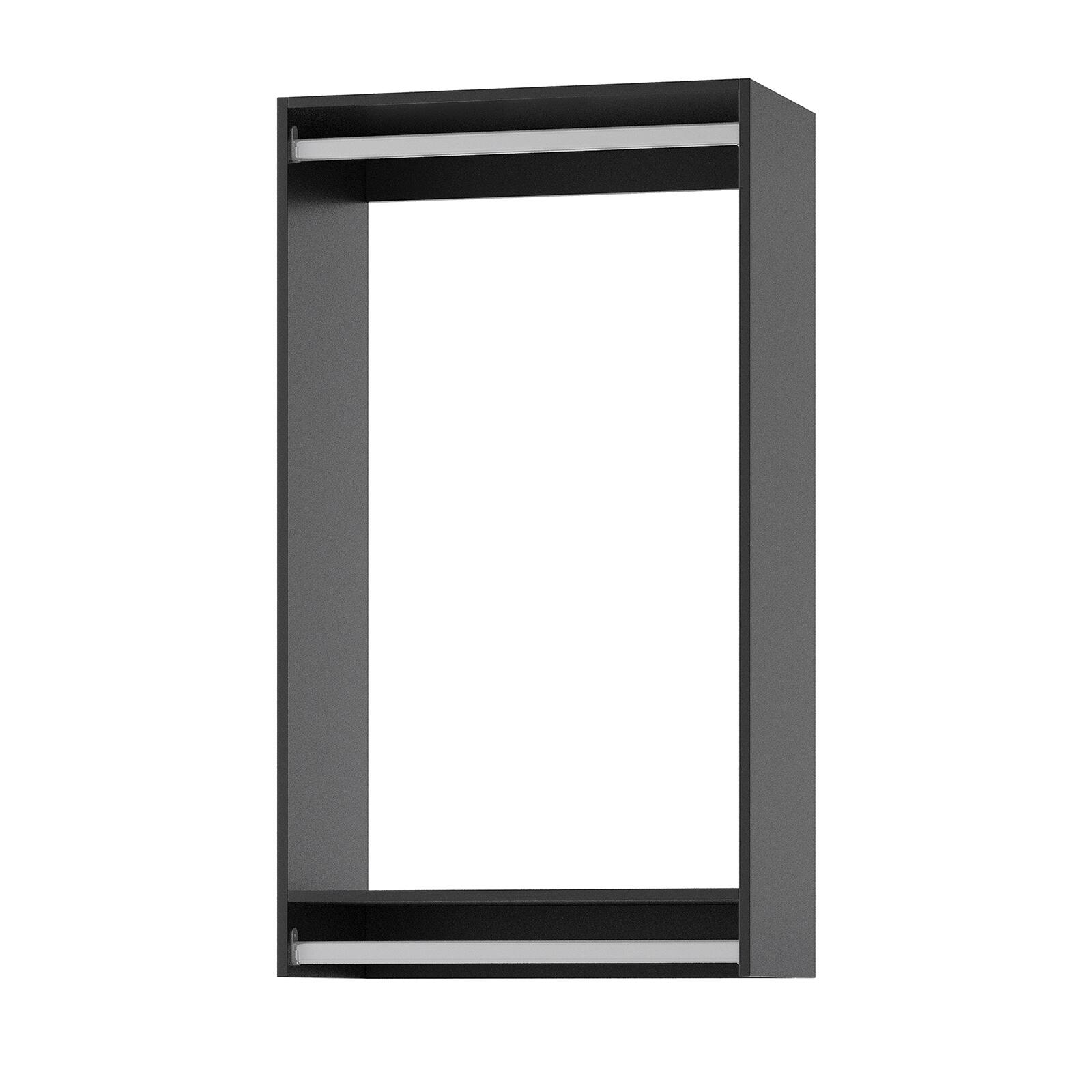 Alt View 7. Roomtec - Roomtec 28.5 in Black Double Hanging Closet Unit-Customizable Wall Mounted Modular Closet System for Bedroom Closet - Black.