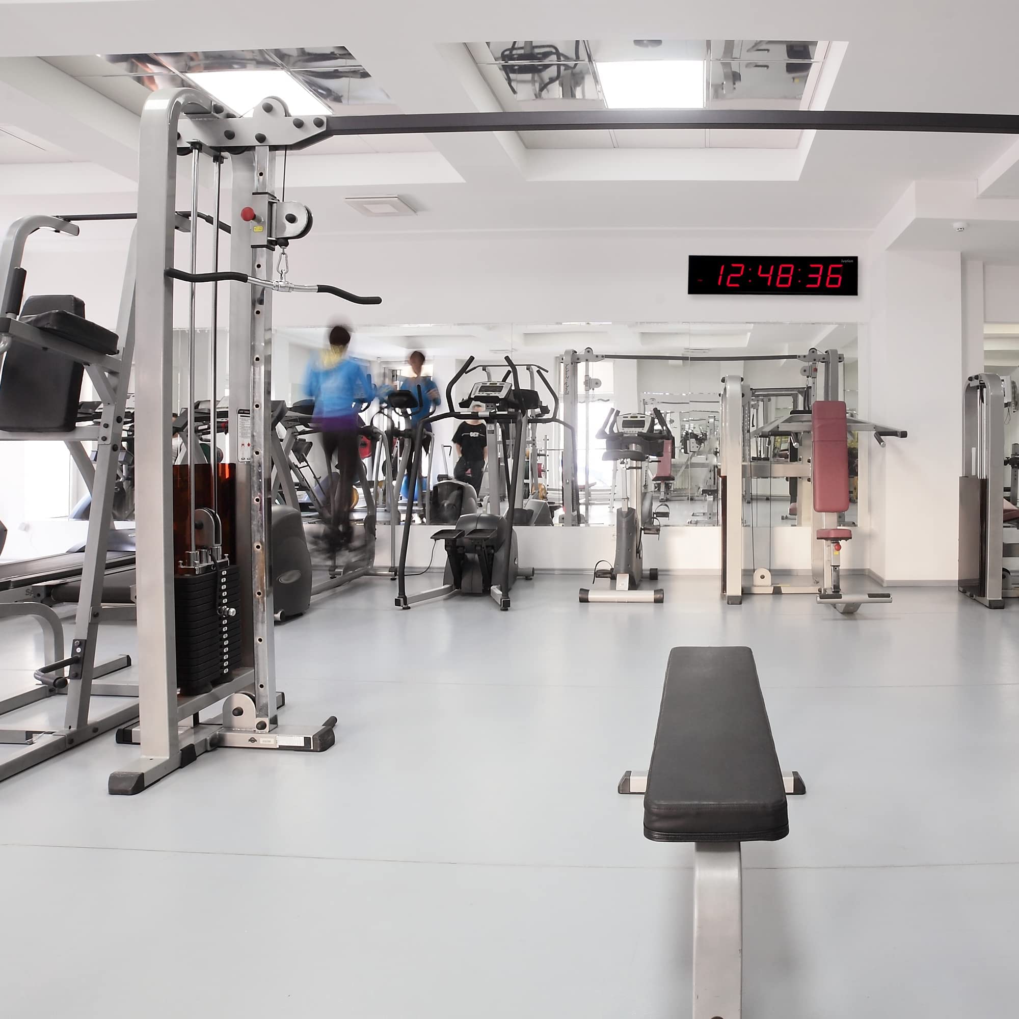 Alt View 6. Ivation - Large Digital Clock, 48" Led Wall Clock with Stopwatch, Alarms, Timer, Temp & Remote - Red.