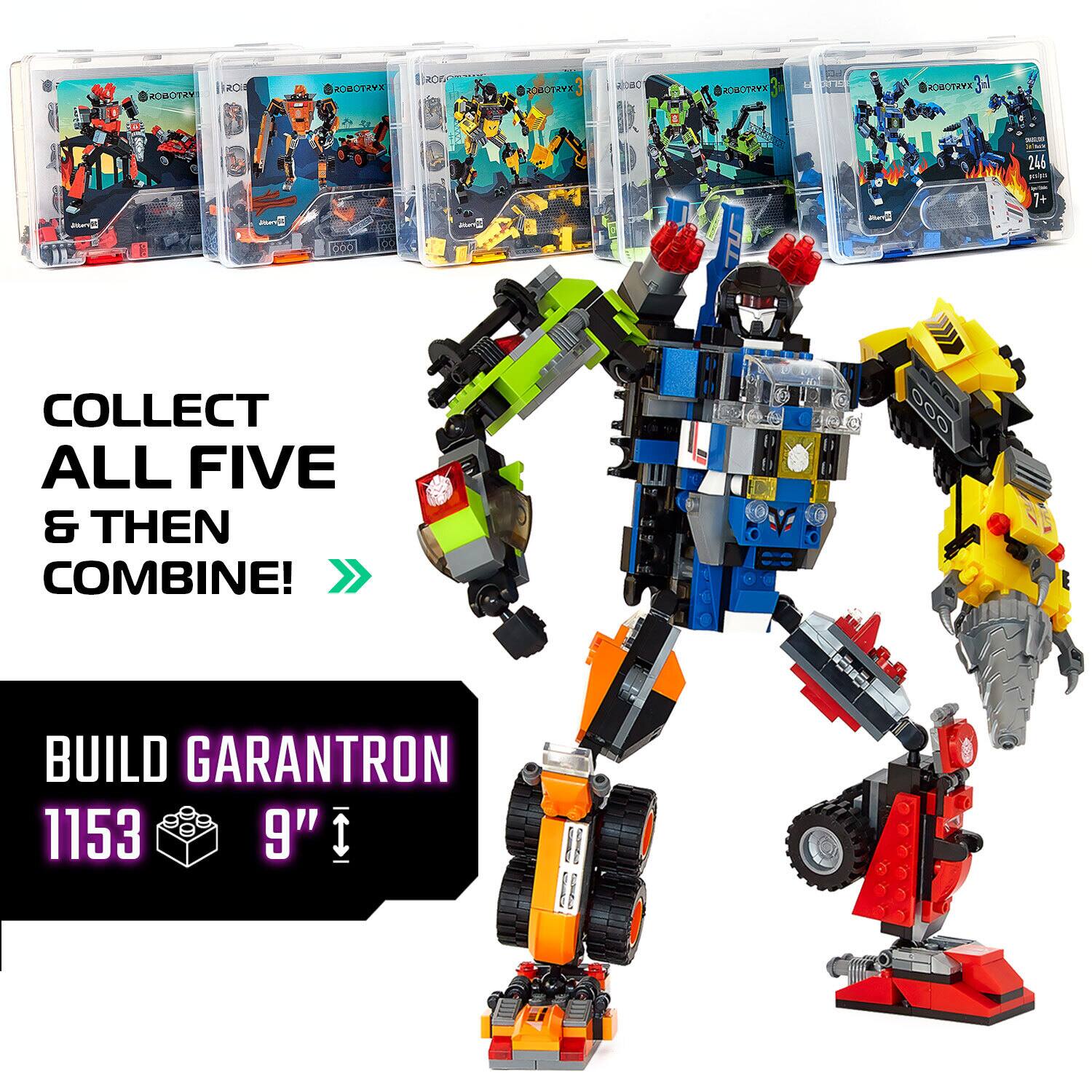 COLLECT ALL FIVE & THEN COMBINE!  
BUILD GARANTRON 1153 9"